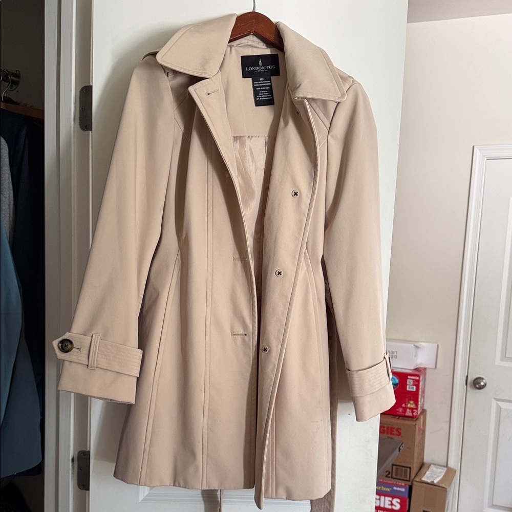 London Fog Women's Cream Trench Coat
